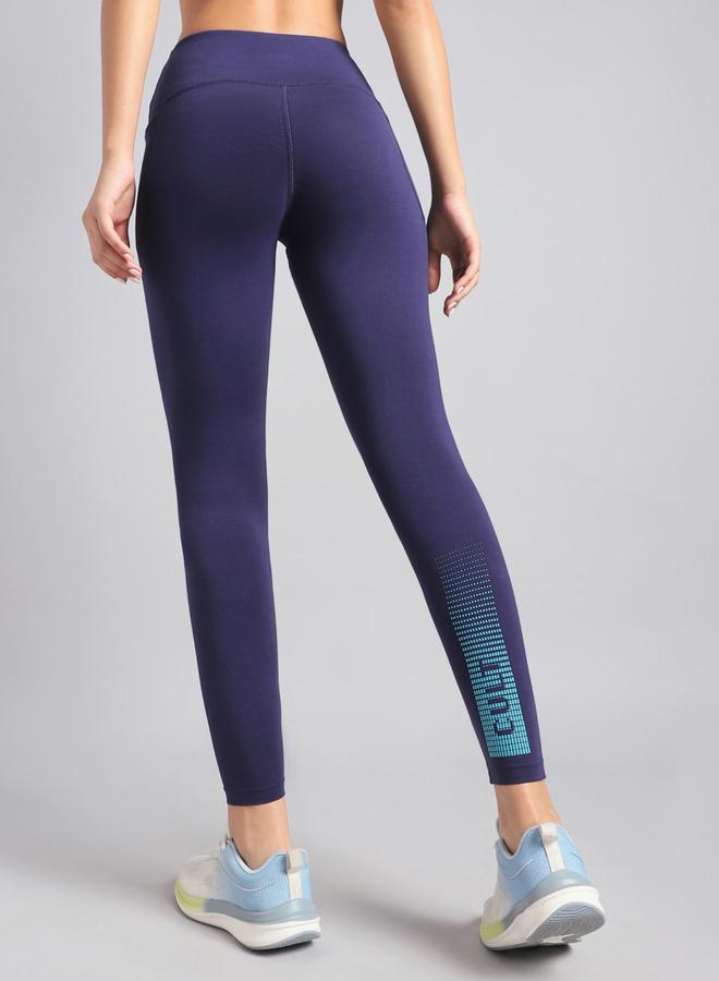 Cult Women Navy Yoga Flow Cotton Graphic Leggings - Image 1